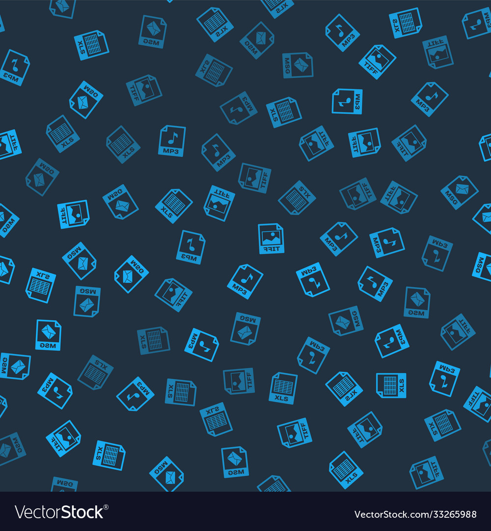 Set xls file document mp3 tiff and msg vector image Set xls file document mp3 tiff and msg