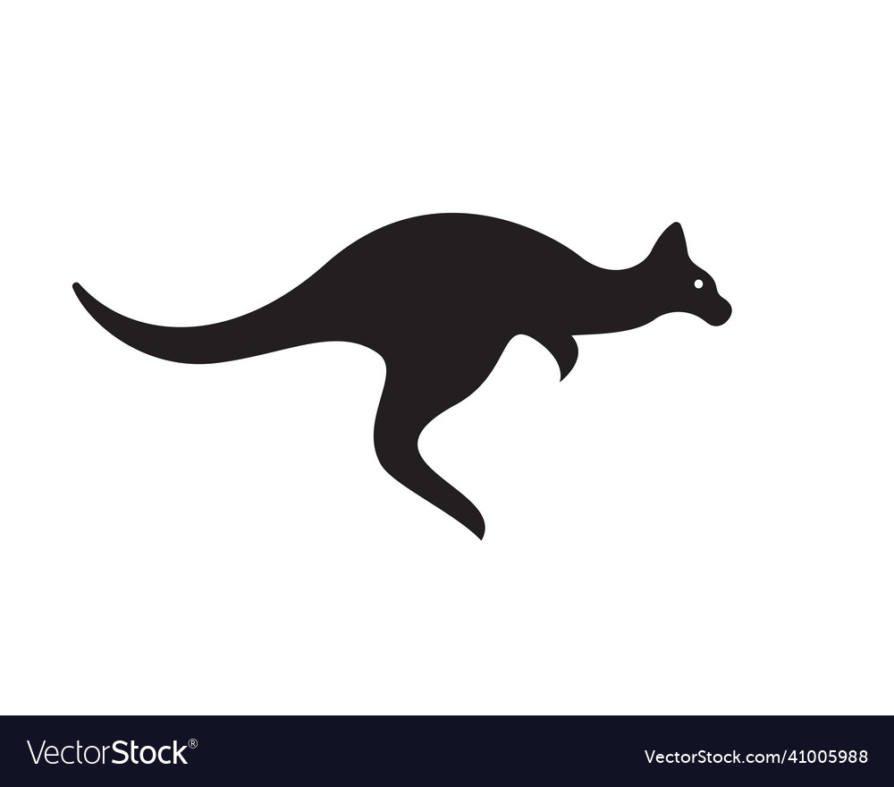 Simple black jump fast kangaroo logo design