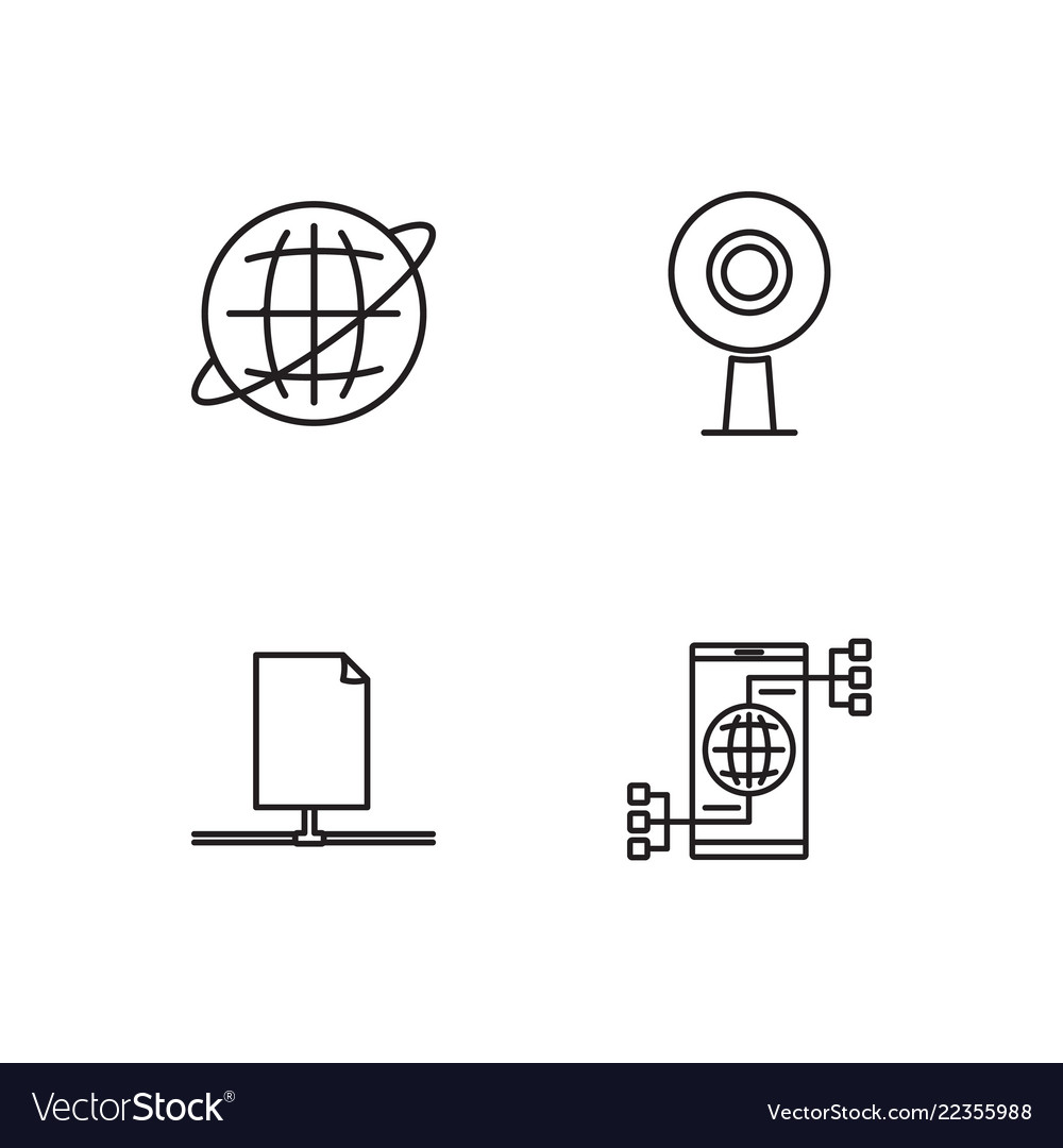 Web simple outlined icons set Vector Image Web simple outlined icons set