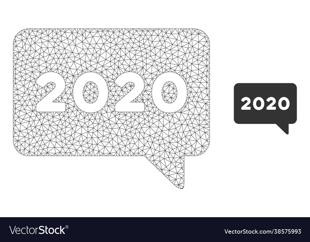 2020 message mesh wire frame model vector image 2020 message mesh wire frame model
