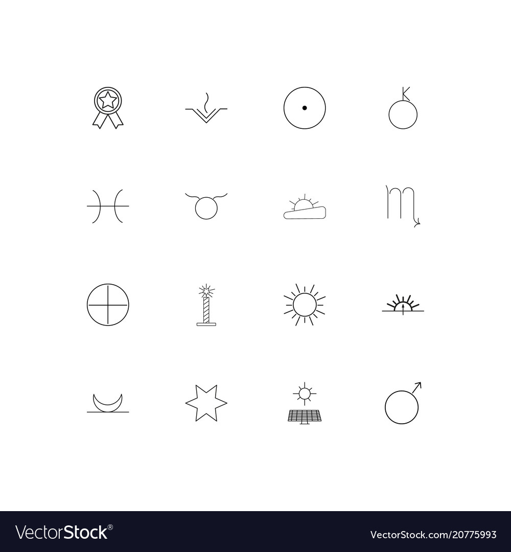 Astrology linear thin icons set outlined simple