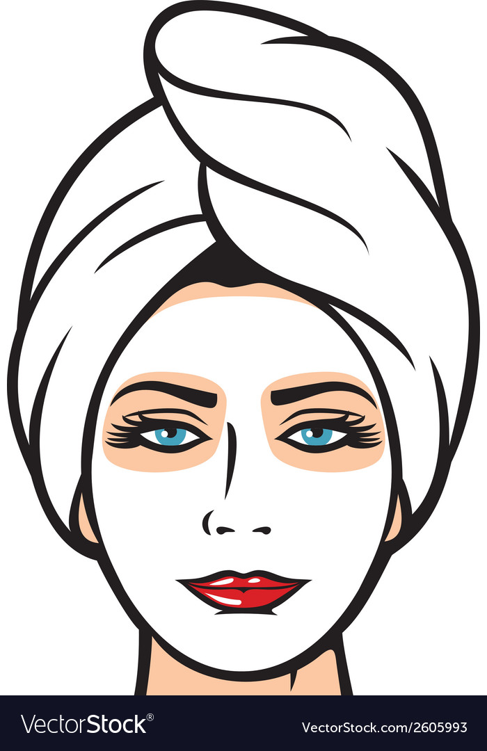 Download Beautiful young woman getting facial mask Vector Image