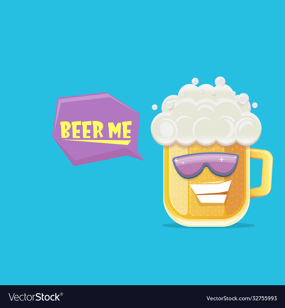 Cartoon funky beer glass character