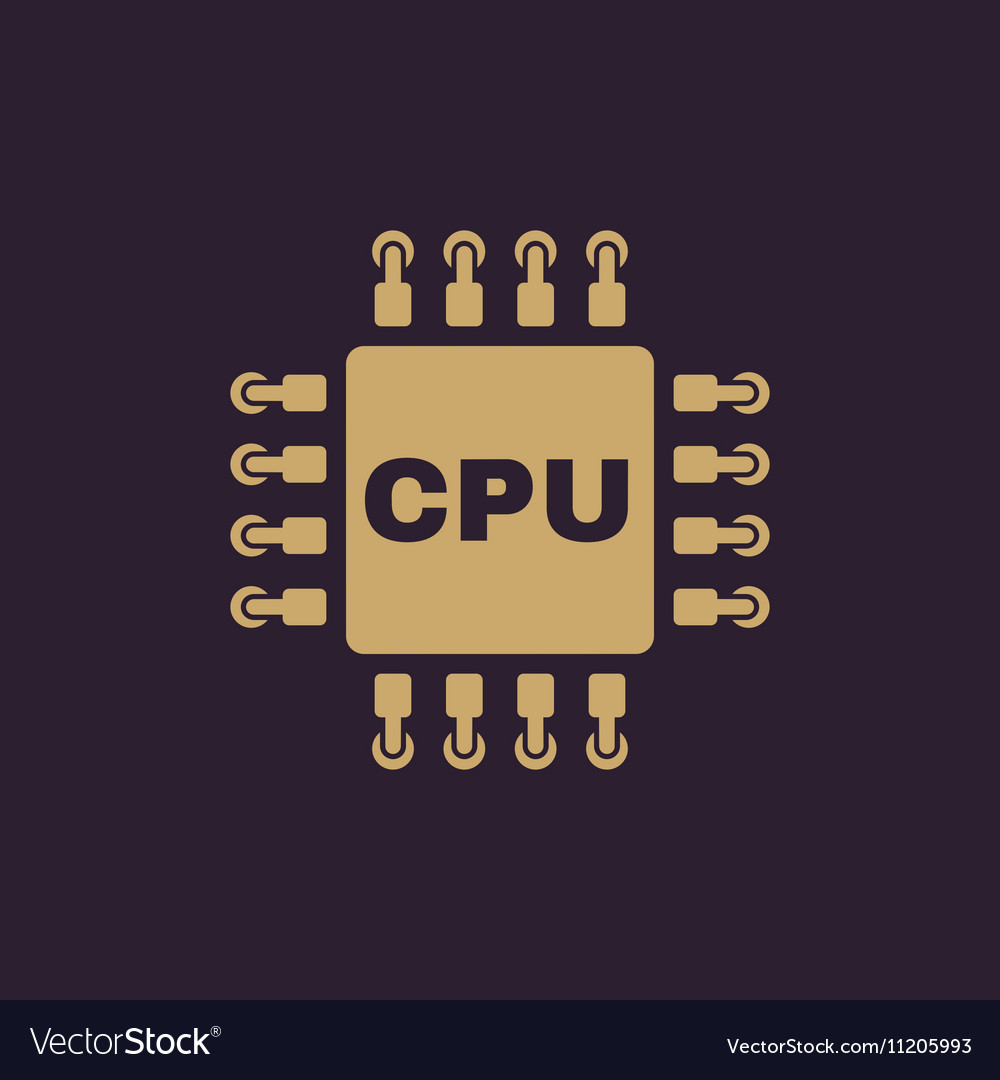 Cpu icon microprocessor and processor symbol