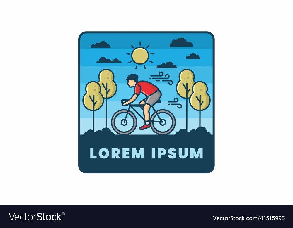 Cycling Flat Illustration