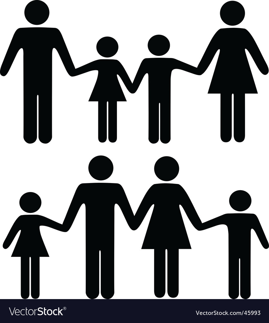 Family holding hands Royalty Free Vector Image