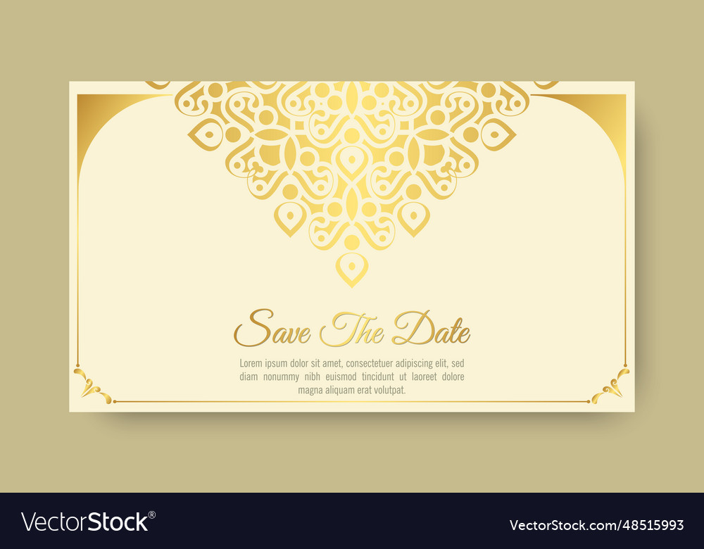 Gold invitation background style ornamental vector image Gold invitation background style ornamental