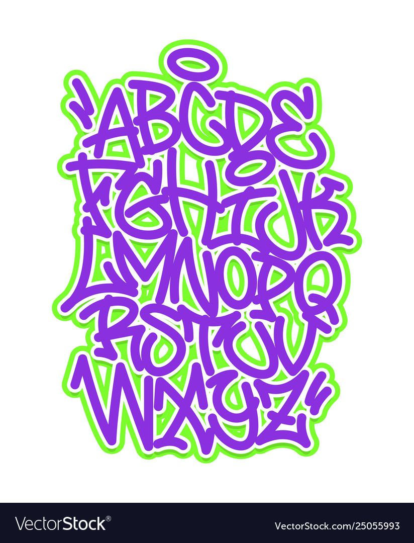 Handwritten Graffiti Font Alphabet Royalty Free Vector Image