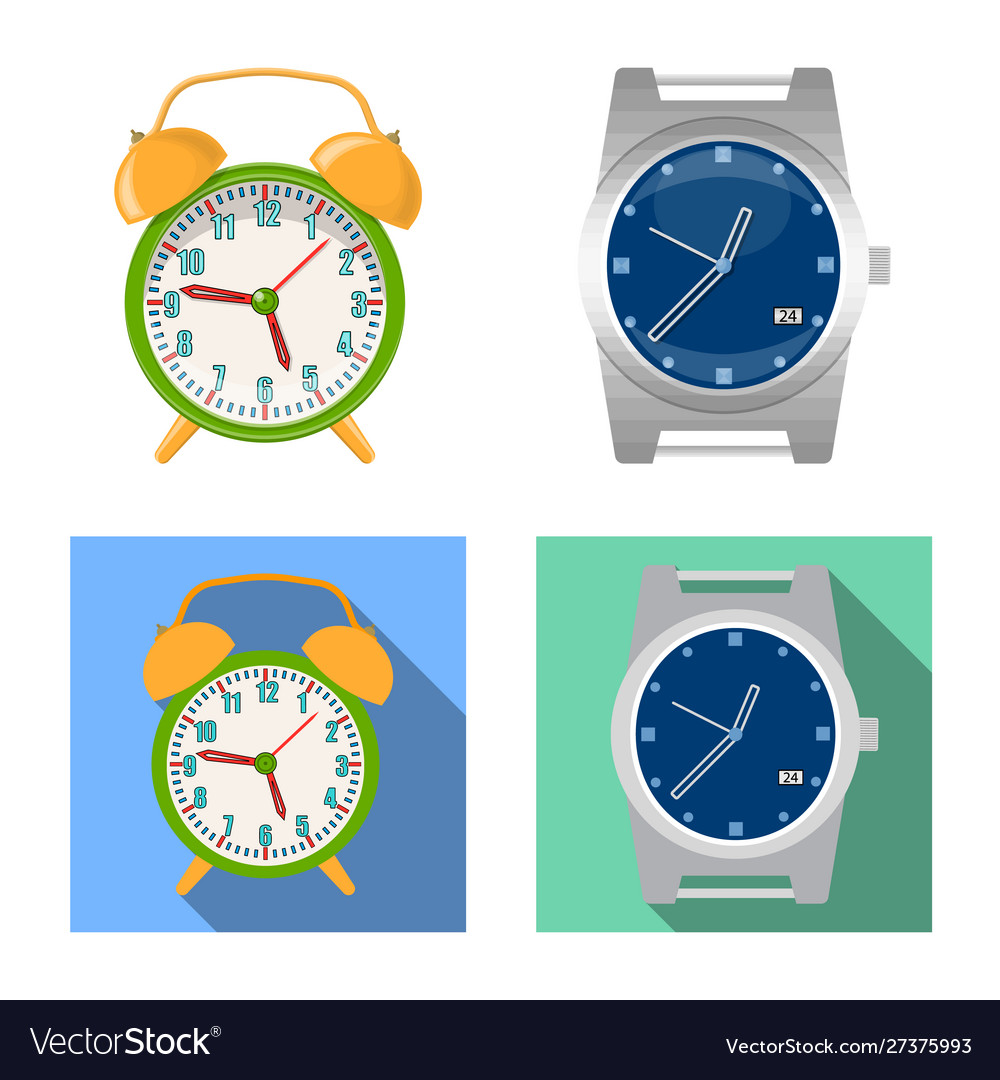 Isolated object clock and time symbol set