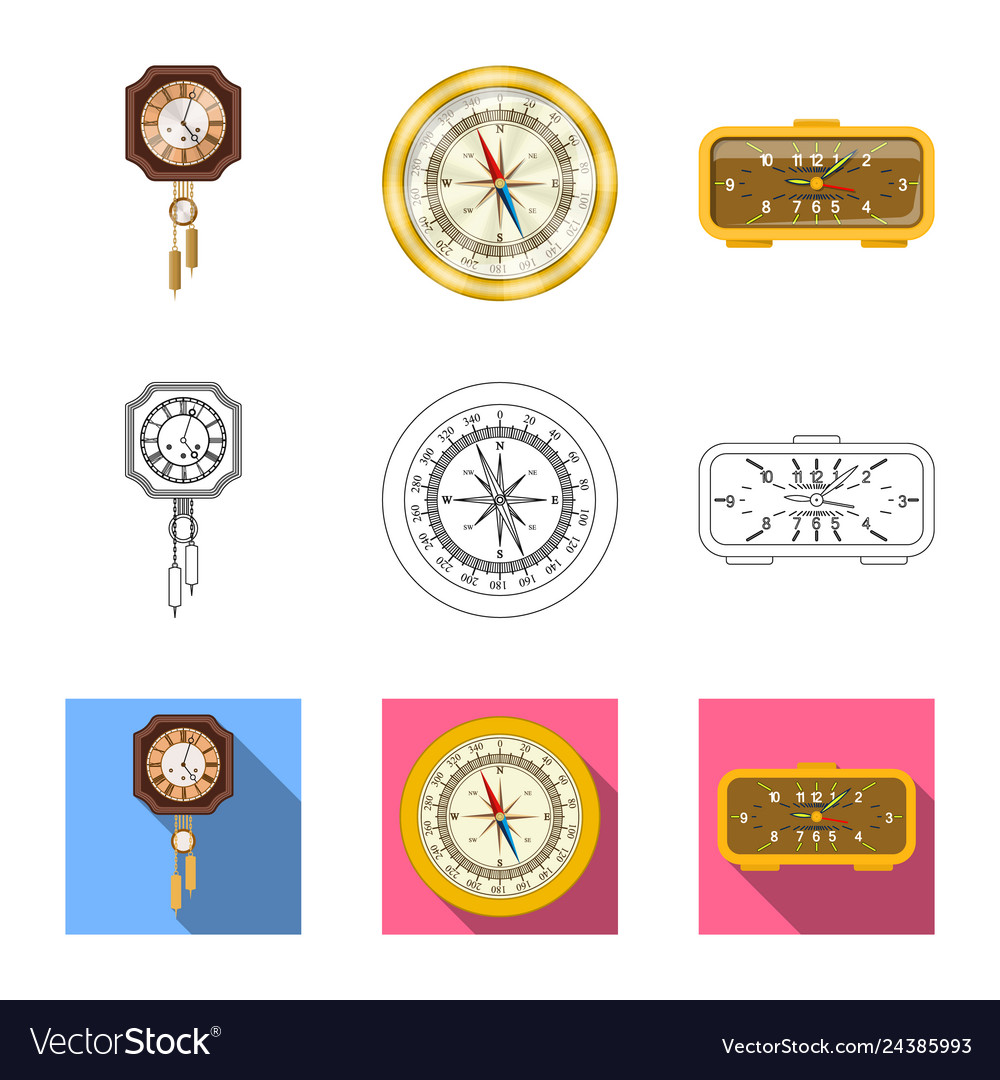 Isolated object of clock and time sign collection