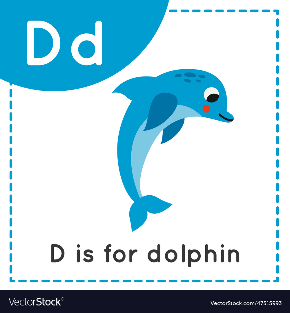 Learning english alphabet for kids letter d cute Vector Image