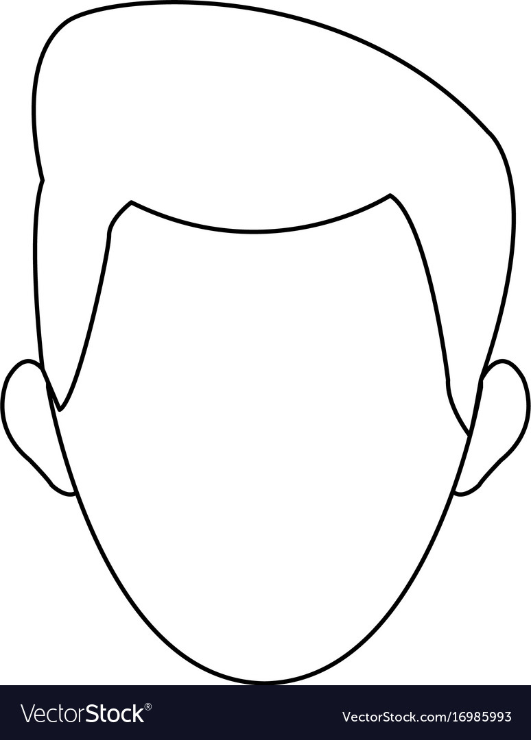 Man face character contour image