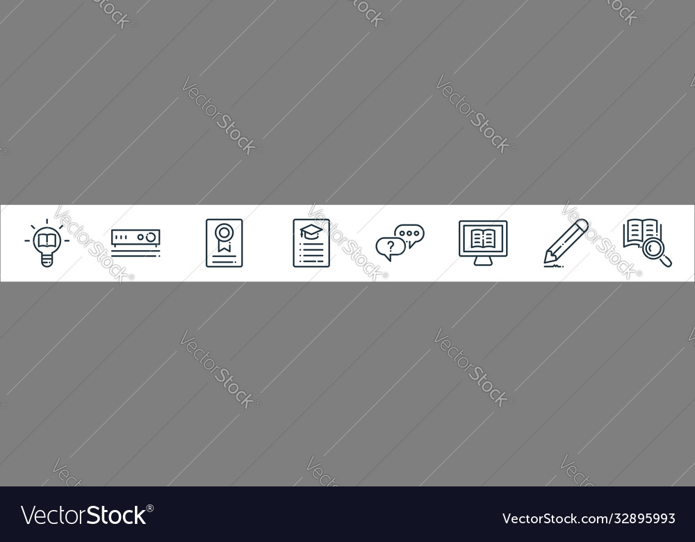 Online learning line icons linear set quality