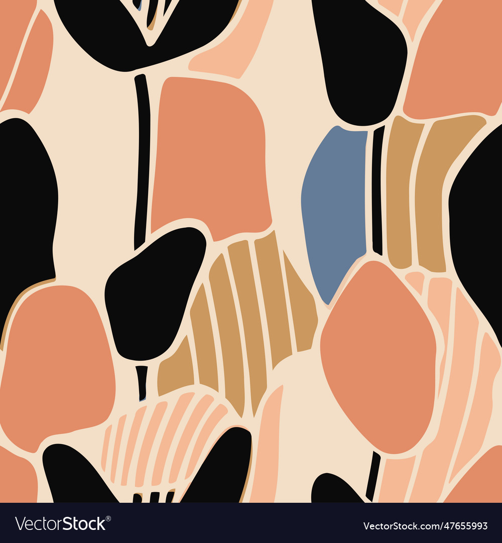 Seamless pattern with hand drawn abstract shapes vector image Seamless pattern with hand drawn abstract shapes