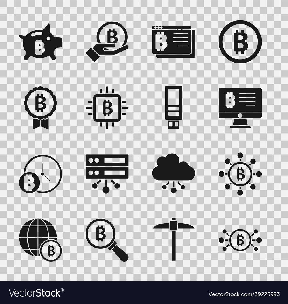Set bitcoin in circuit blockchain technology Vector Image Set bitcoin in circuit blockchain technology