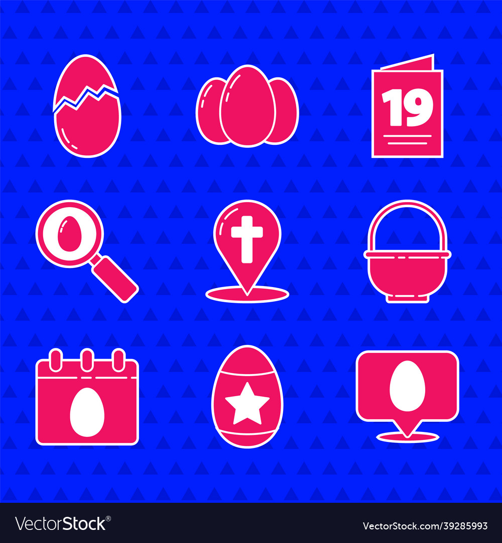 Set map pointer with christian cross easter egg vector image Set map pointer with christian cross easter egg