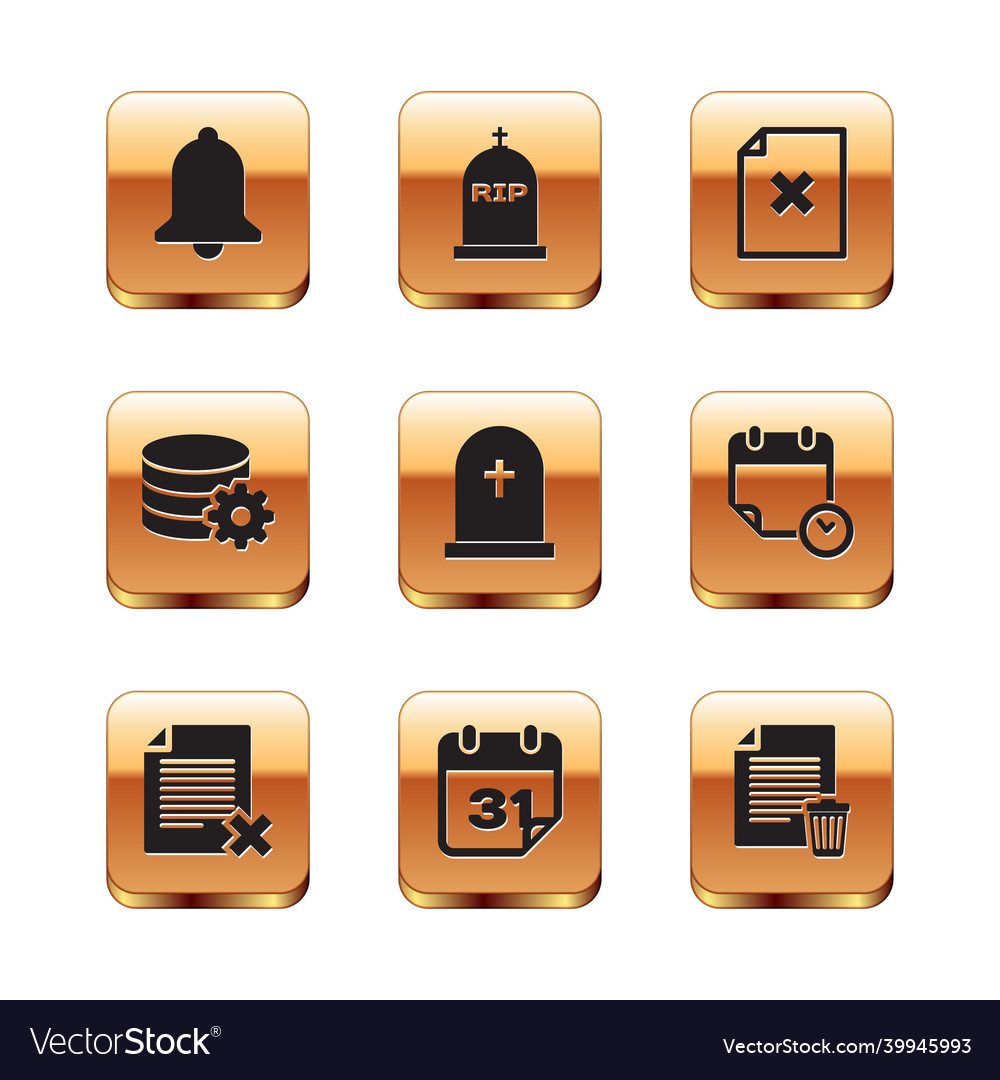 Set ringing bell delete file document calendar vector image Set ringing bell delete file document calendar