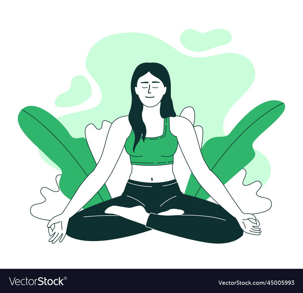 Spiritual practices 2d isolated linear Royalty Free Vector