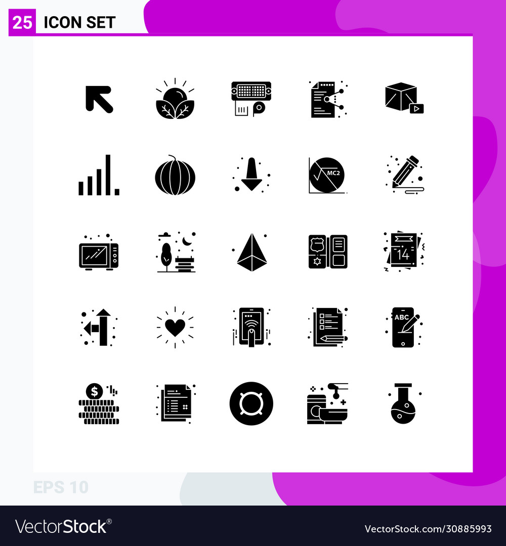 User interface pack 25 basic solid glyphs