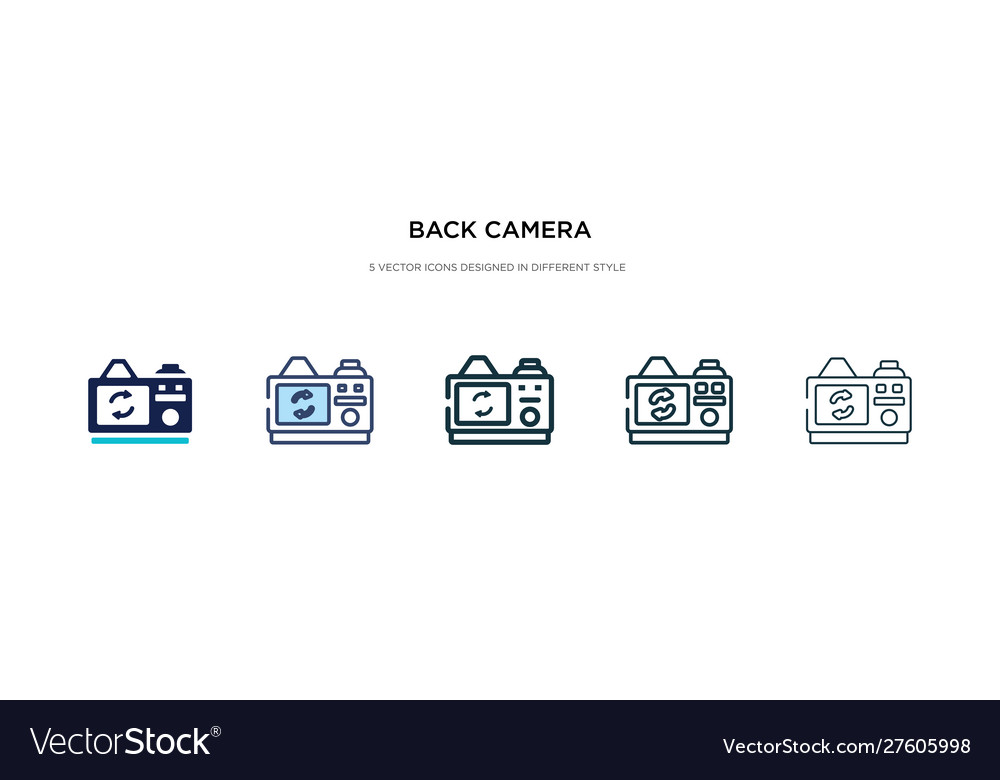 Back camera icon in different style two colored