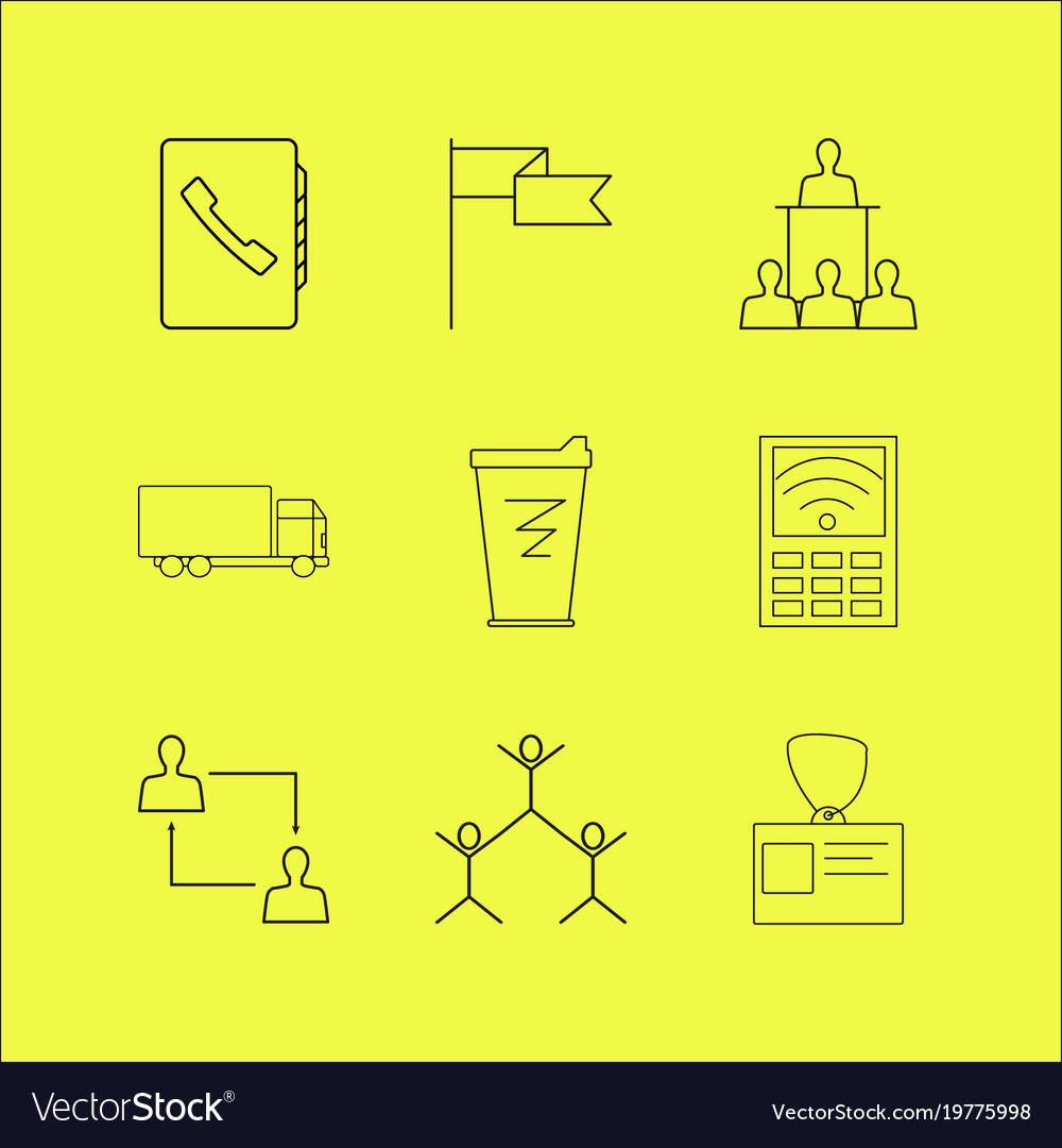 Business linear icon set simple outline icons