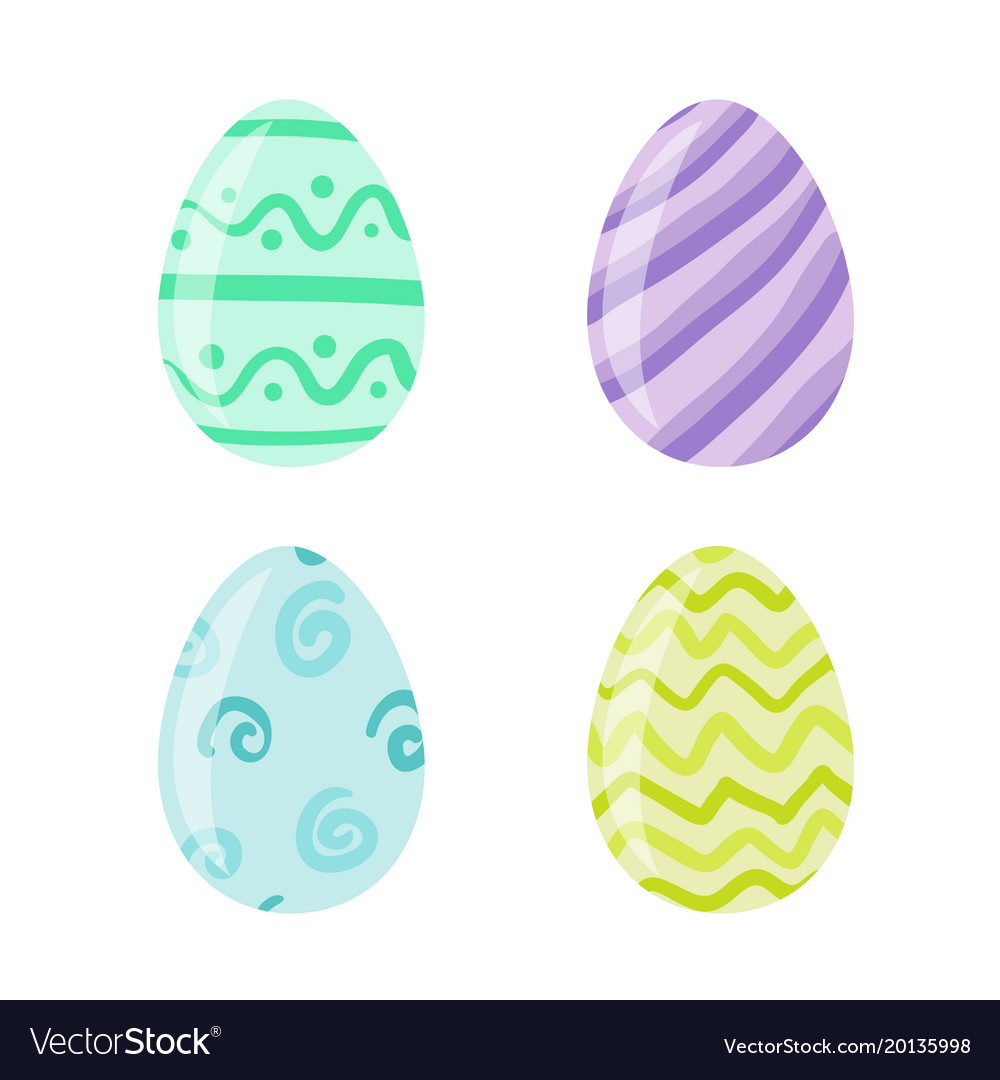 Colored easter eggs pattern with different style