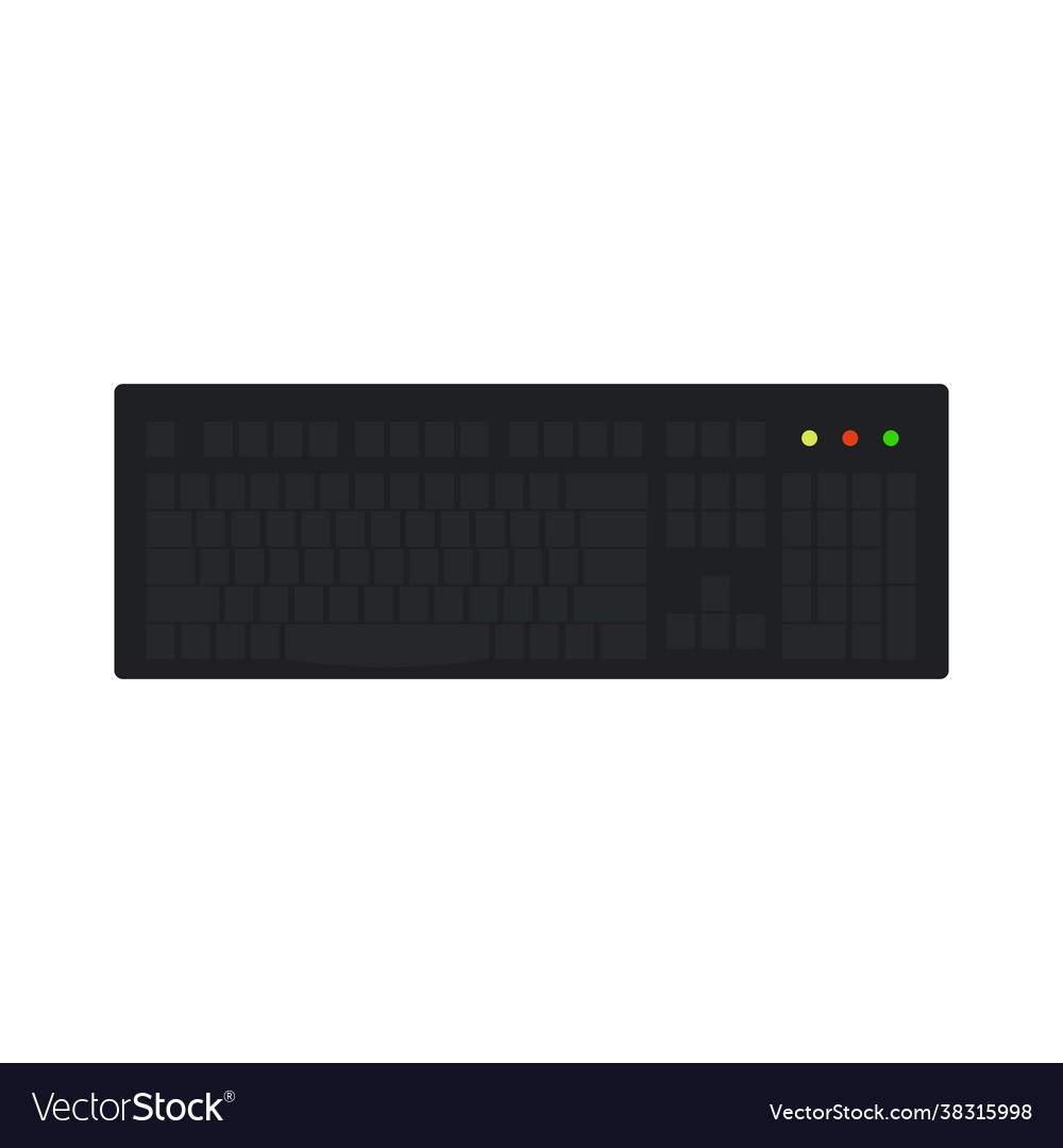 Computer keyboard technology equipment with key vector image Computer keyboard technology equipment with key