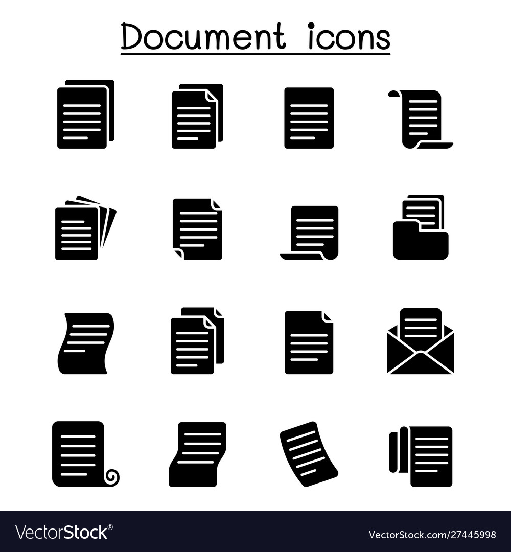 Document icon set graphic design Royalty Free Vector Image