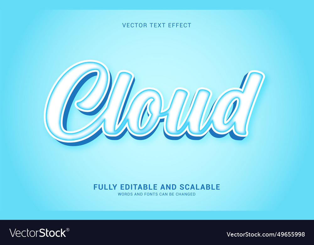 Editable text effect cloud style