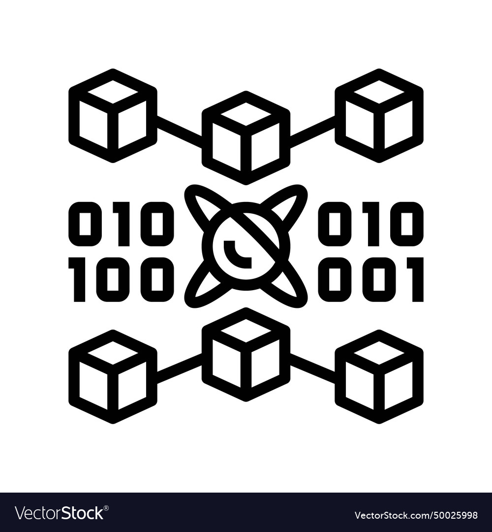 Error correction quantum technology line icon