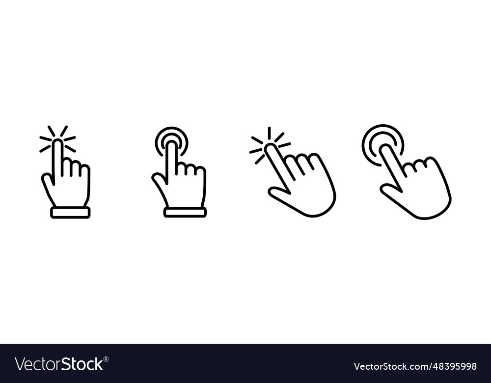 Hand click icon clicking finger pointer