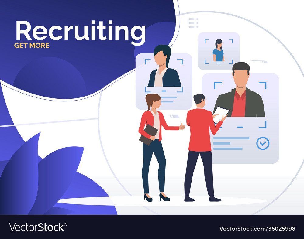 Hr managers selecting candidates Royalty Free Vector Image