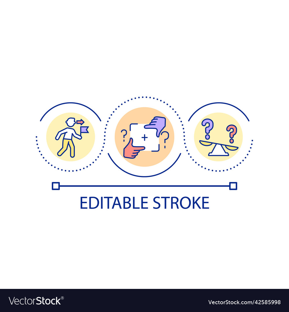 Managing unexpected results loop concept icon vector image Managing unexpected results loop concept icon