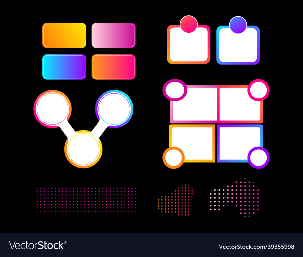 Neon gradient chart infographic element