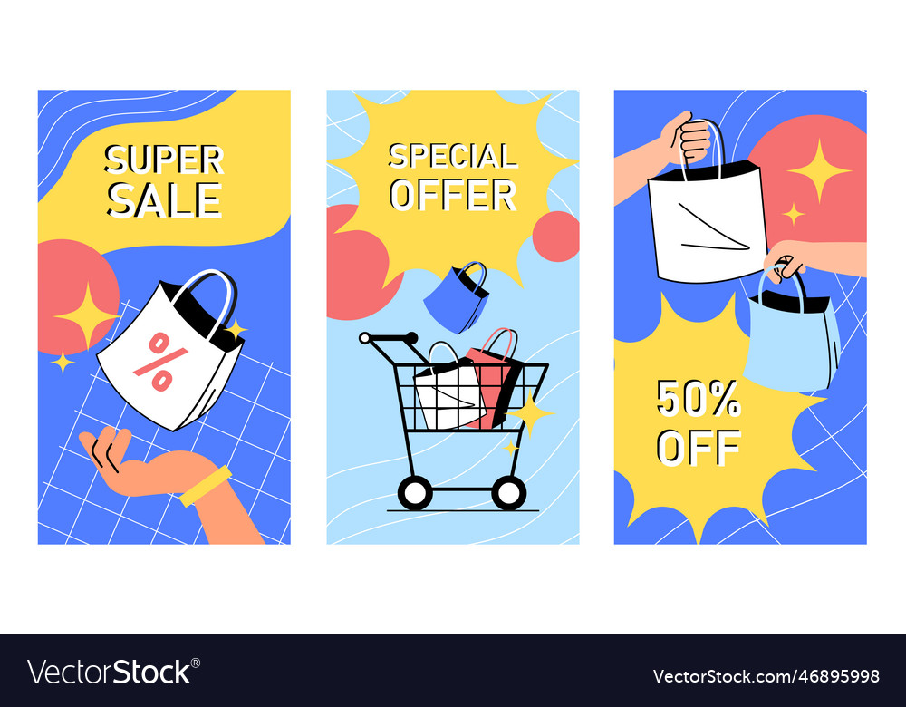 Shopping or sale banners set