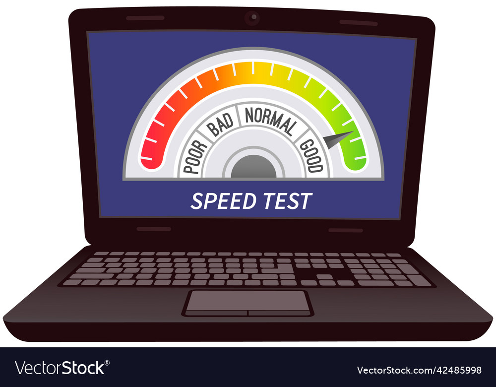 Speed test application website loading vector image Speed test application website loading