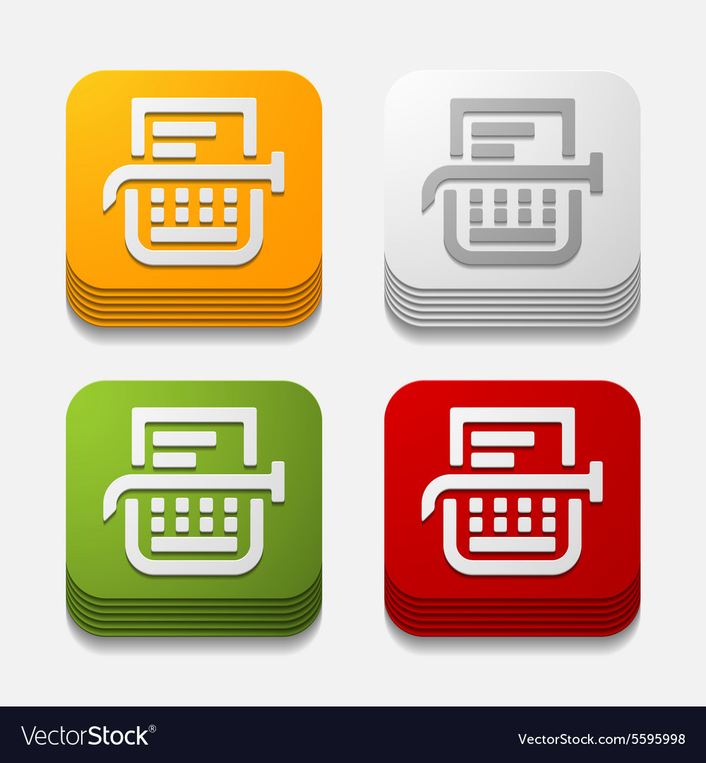 Square button typewriter