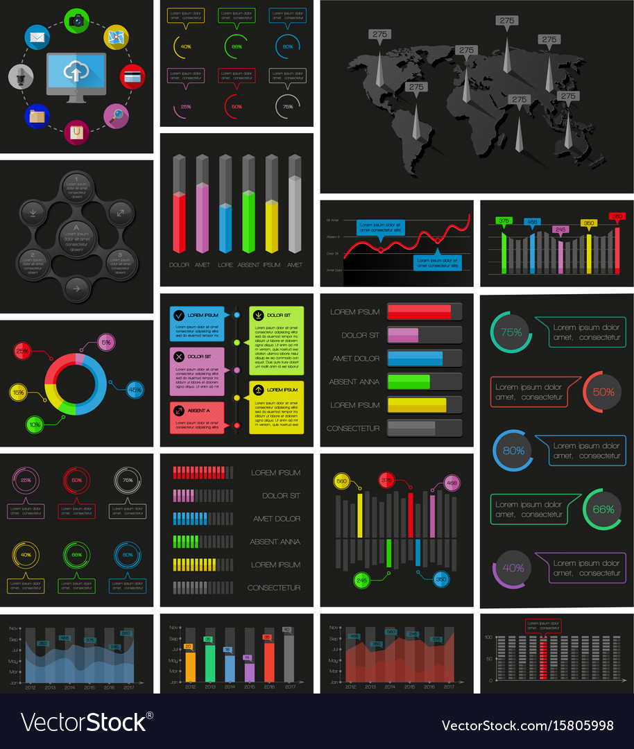 Ui elements of infographics collection