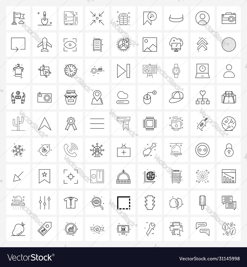 Ui set 81 basic line icons database maps