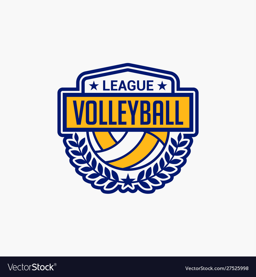 Volleyball club badge logo9 Royalty Free Vector Image
