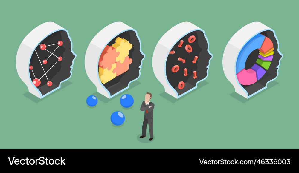 3d isometric flat conceptual Royalty Free Vector Image