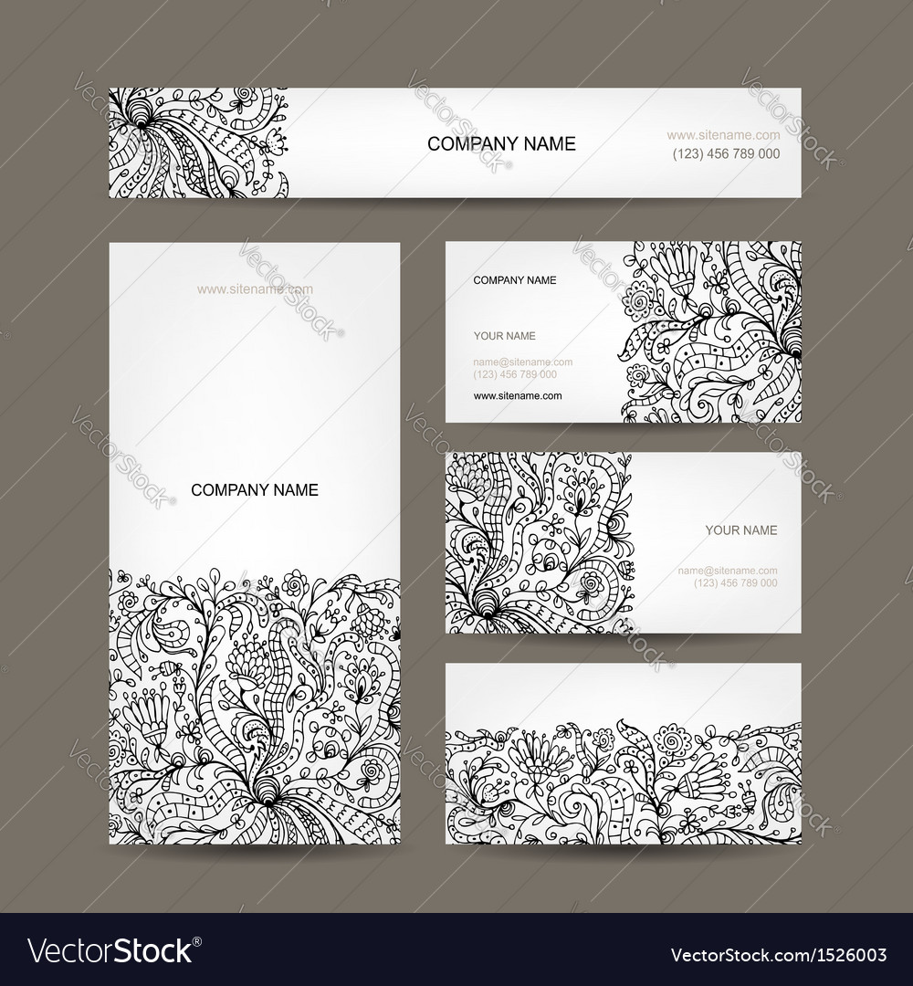 Business cards collection floral design