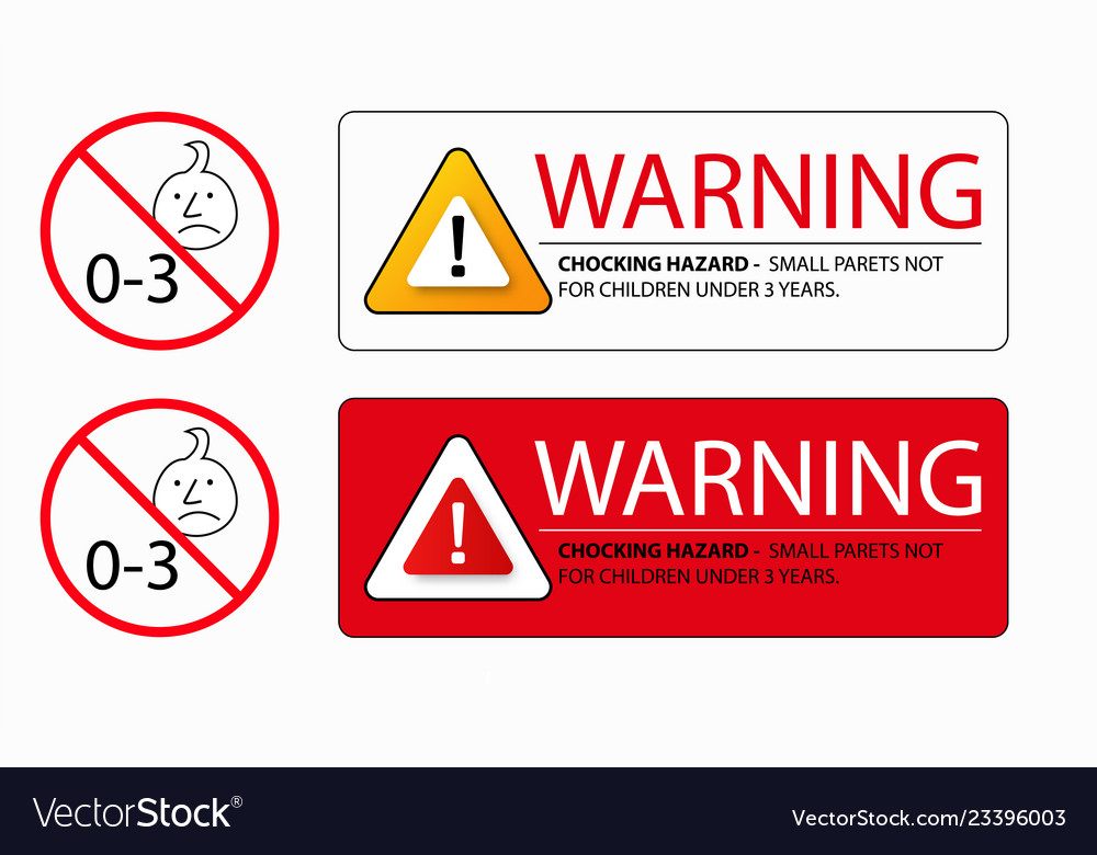 Choking hazard warning sign Royalty Free Vector Image