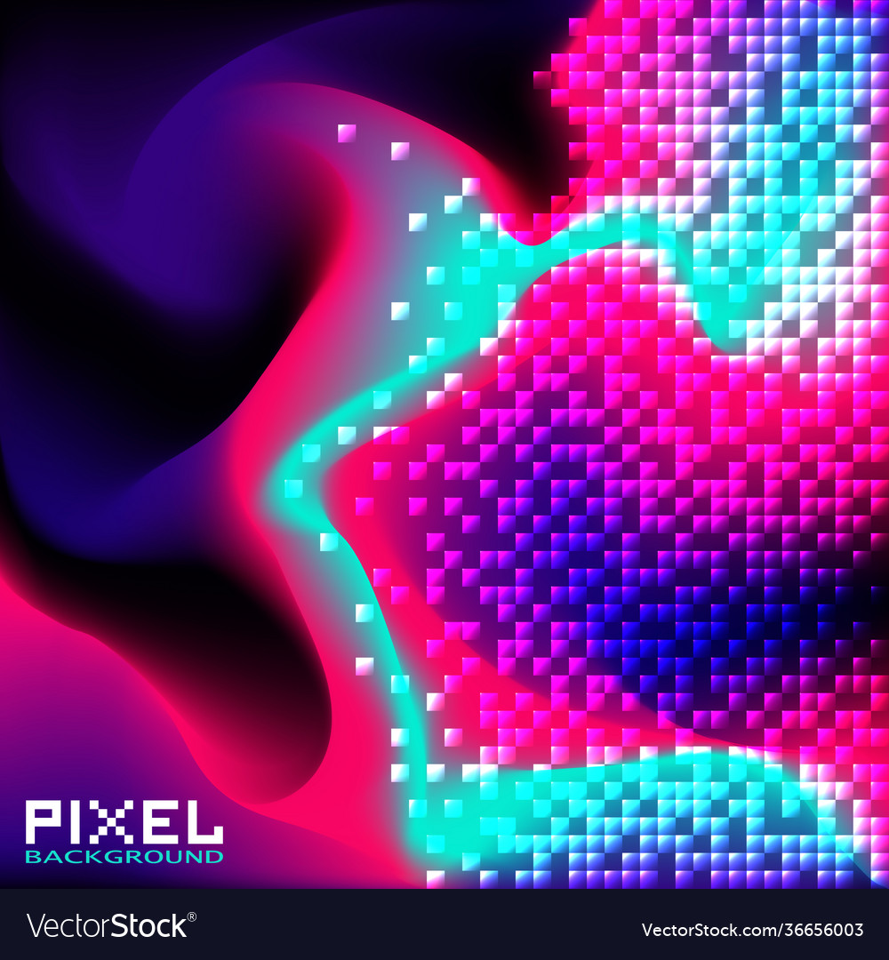 Digital waves in neon colors with sequins effect
