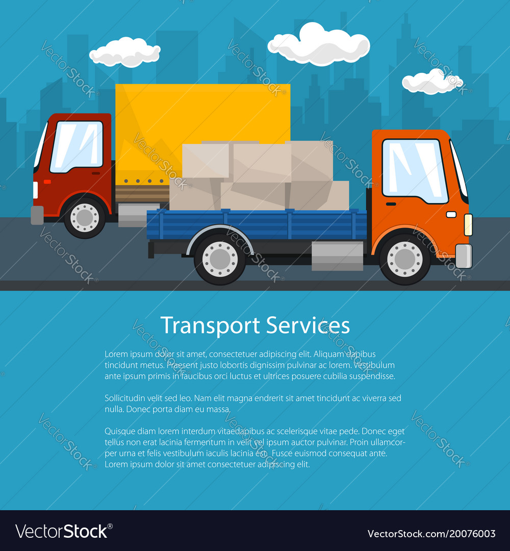 Flyer of road transport and logistics Royalty Free Vector