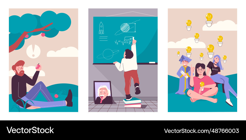 Genius prodigy vertical compositions Royalty Free Vector