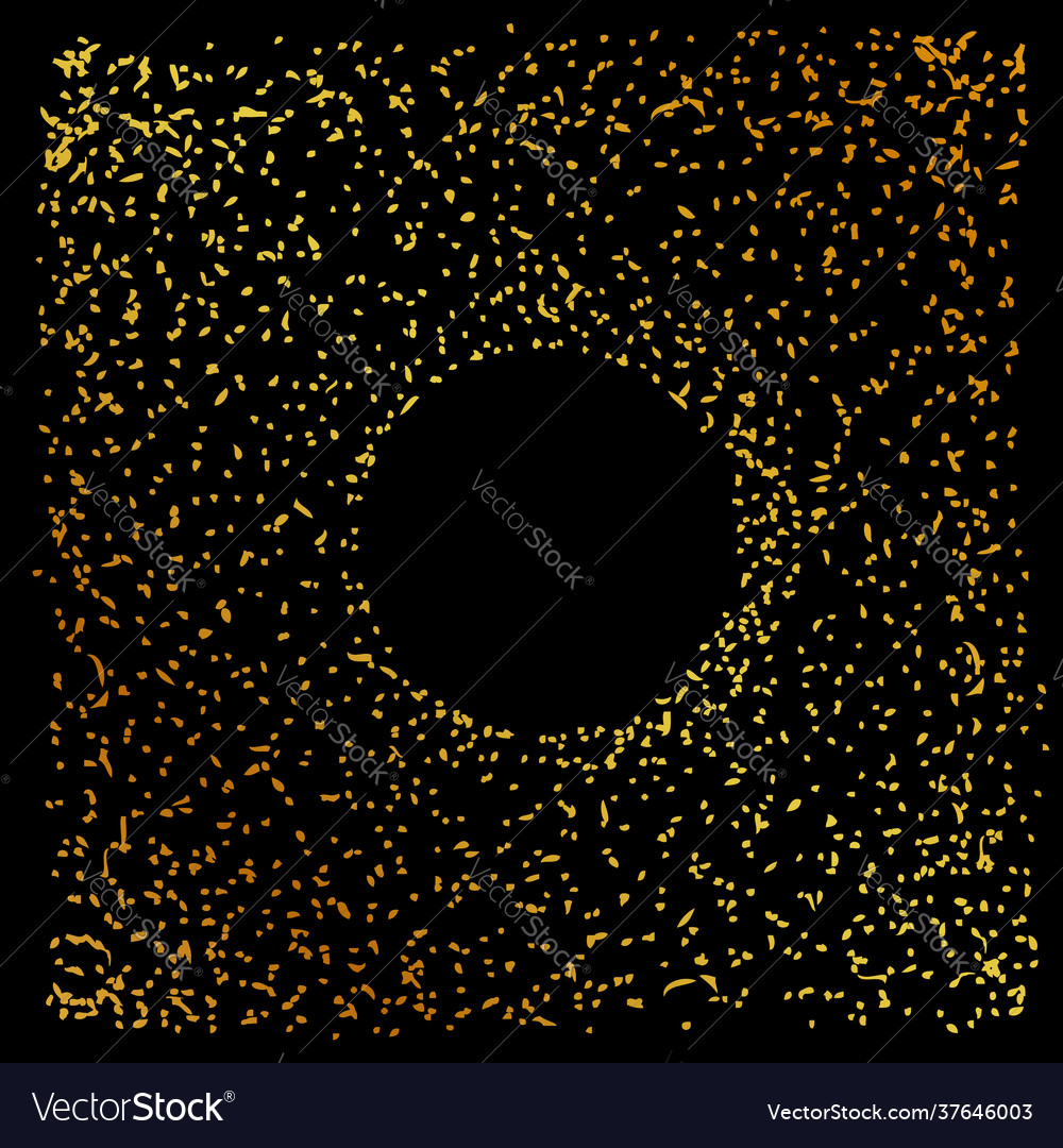 Golden frame from dot and splat circle hole