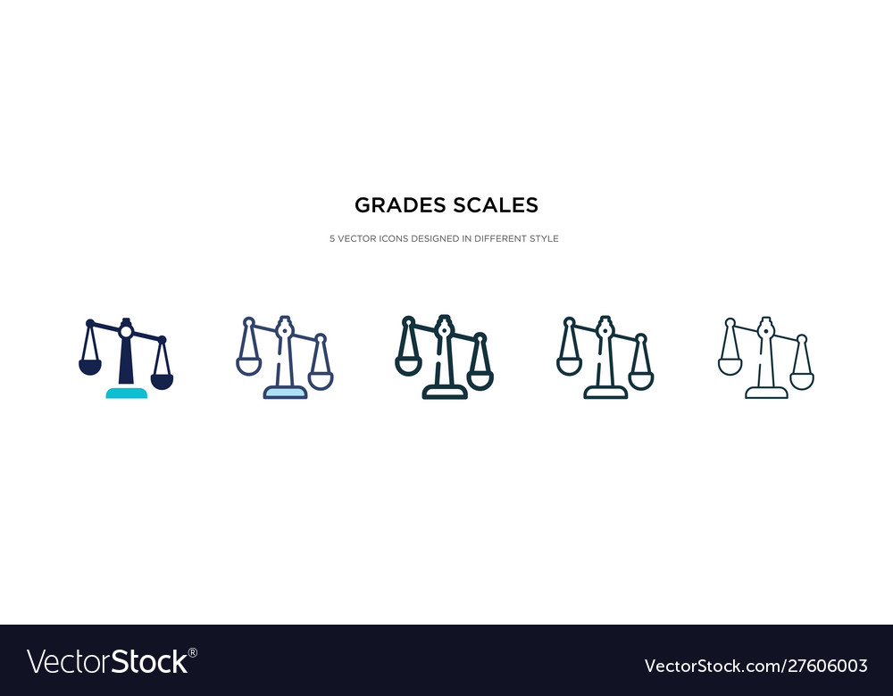 Grades scales icon in different style two vector image Grades scales icon in different style two