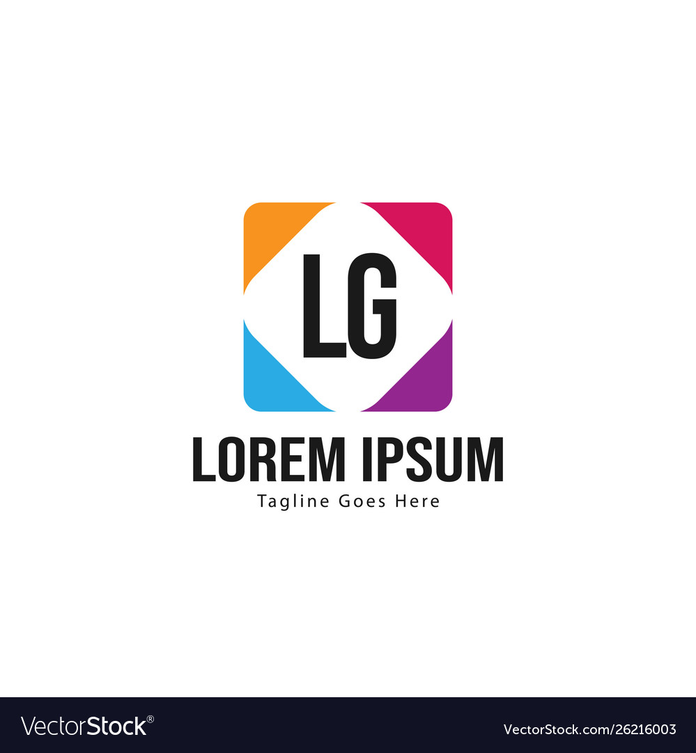 Initial lg logo template with modern frame