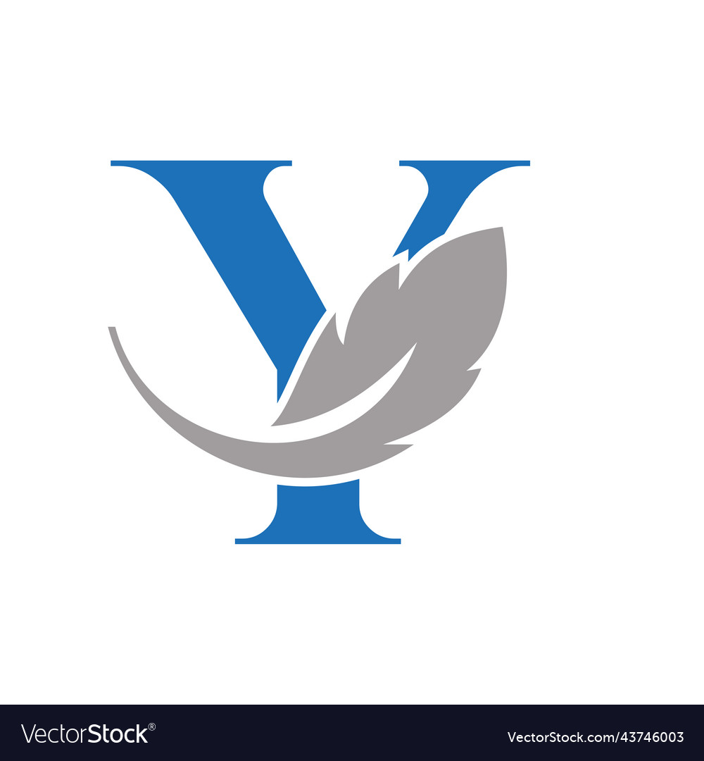 Letter y feather logo design combined with bird